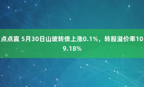 点点赢 5月30日山玻转债上涨0.1%，转股溢价率109.18%